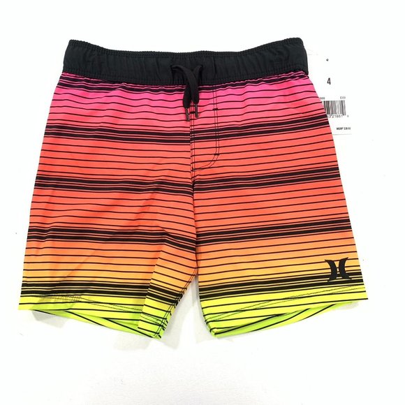 Hurley Boys' Shorts 4 Multi Color Striped Swim Board Shorts Trucks Size 4 - Picture 3 of 10